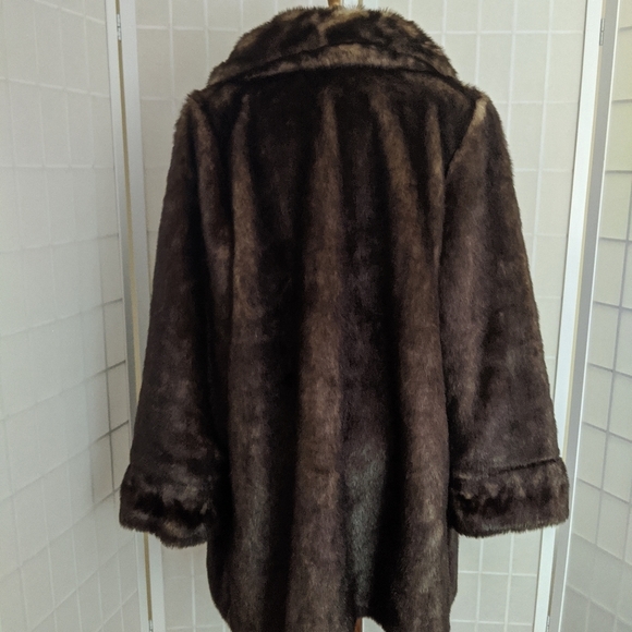 Vintage Faux Mink Brown Coat S - Picture 8 of 12